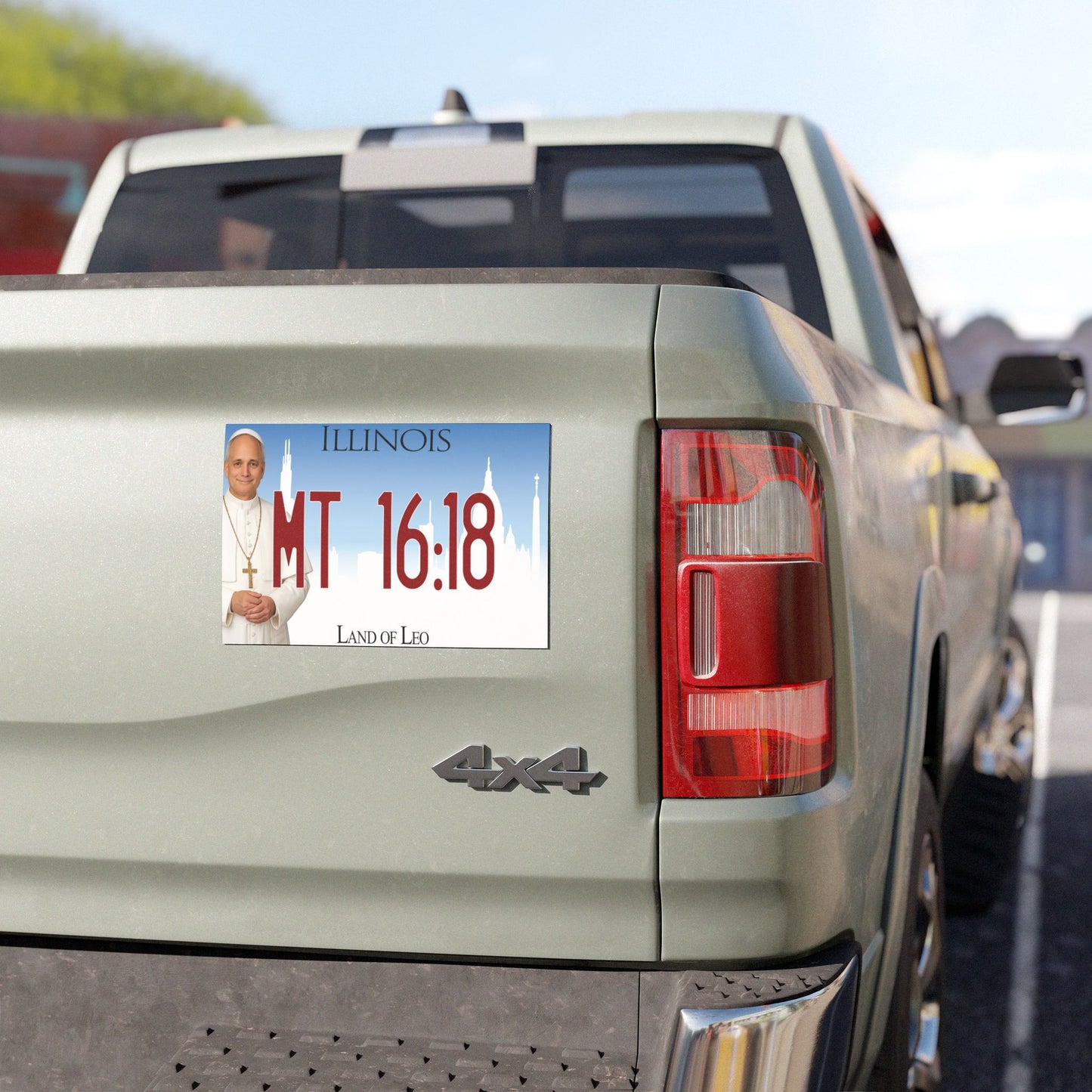 Matthew 16:18 'Land of Leo' Car Magnet