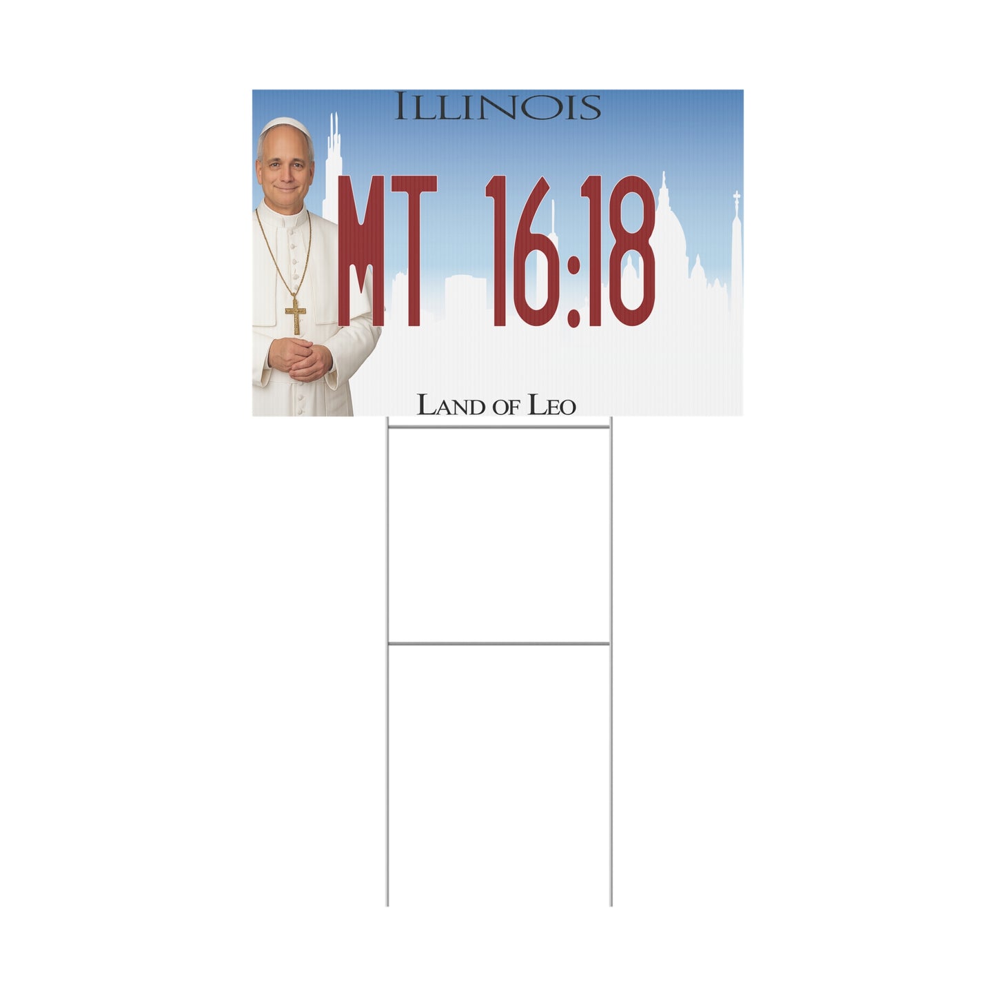 Matthew 16:18 'Land of Leo' Yard Sign